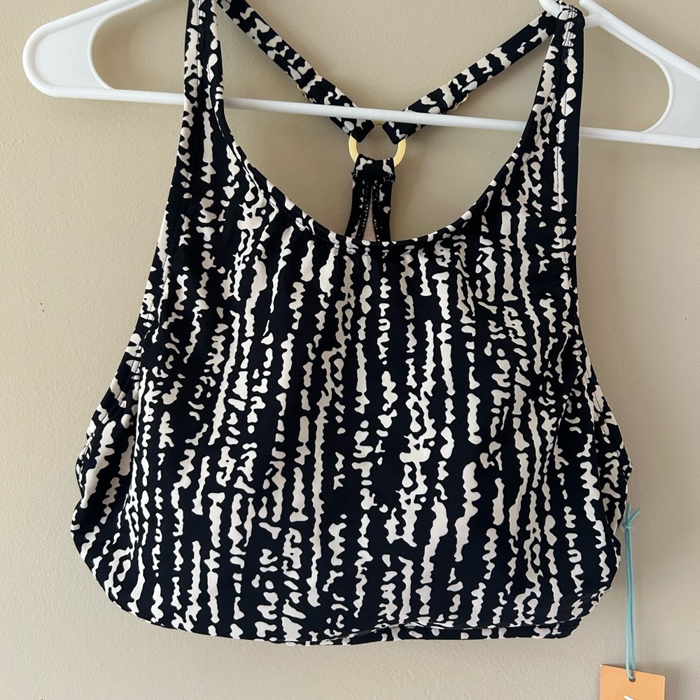 NWT Black and White Patterned Women's Bathing Suit Top